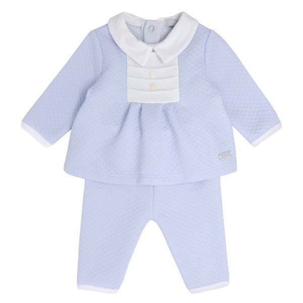 Picture of Blues Baby Boys Pale Blue & White Panel Two Piece Set