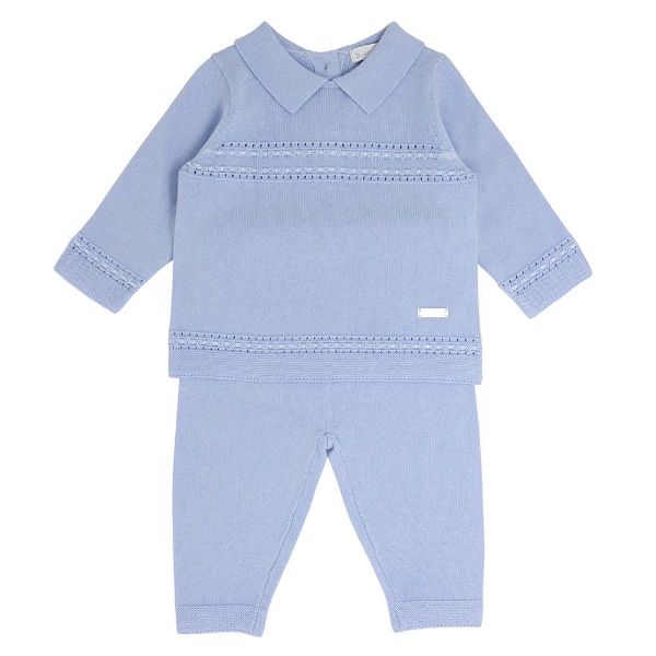Picture of Blues Baby Boys Pale Blue Contrast Knitted Two Piece Set