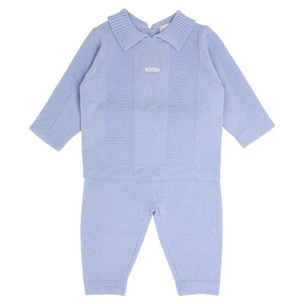 Picture of Blues Baby Boys Pale Blue Knitted Two Piece Set