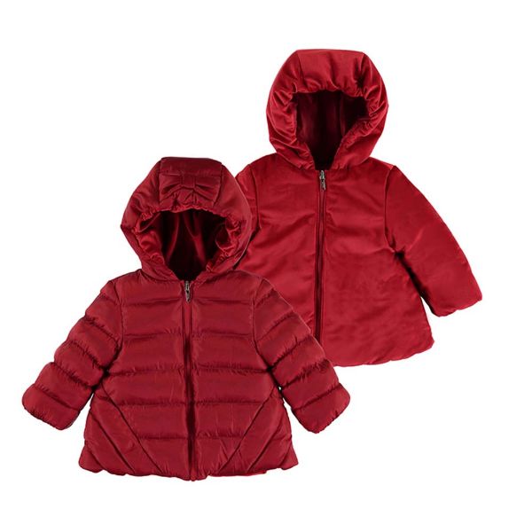 Picture of Mayoral Baby Girls Red Reversible Coat