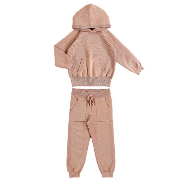 Picture of Mayoral Girls Pink Knitted Tracksuit