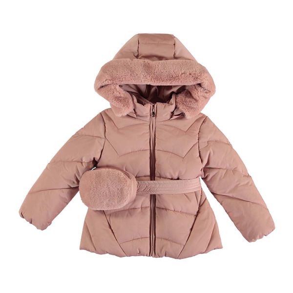 Picture of Mayoral Girls Pink Belted Padded Coat