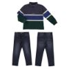 Picture of Mayoral Boys Blue & Green Polo With Jeans Set
