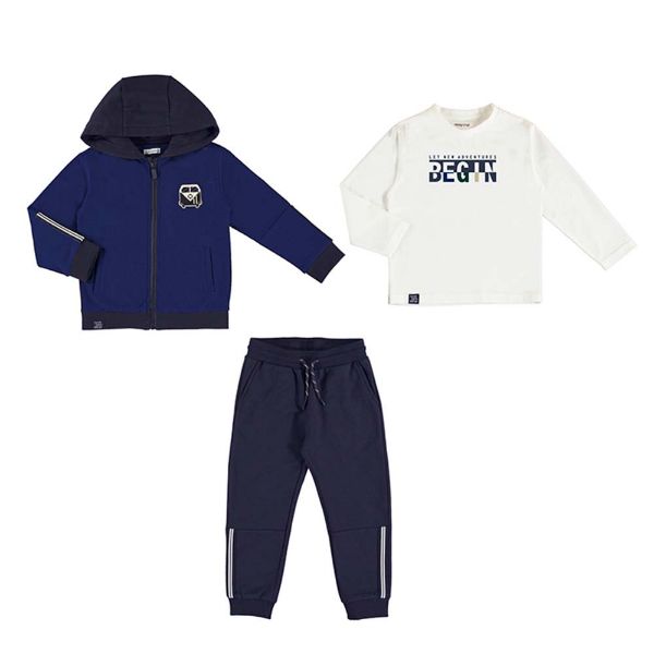 Picture of Mayoral Boys Royal Blue Zip Up Three Piece Tracksuit