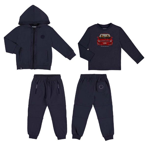 Picture of Mayoral Boys Navy 3 Piece Zip Up Tracksuit