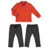 Picture of Mayoral Boys Orange Polo & Grey Pants Set