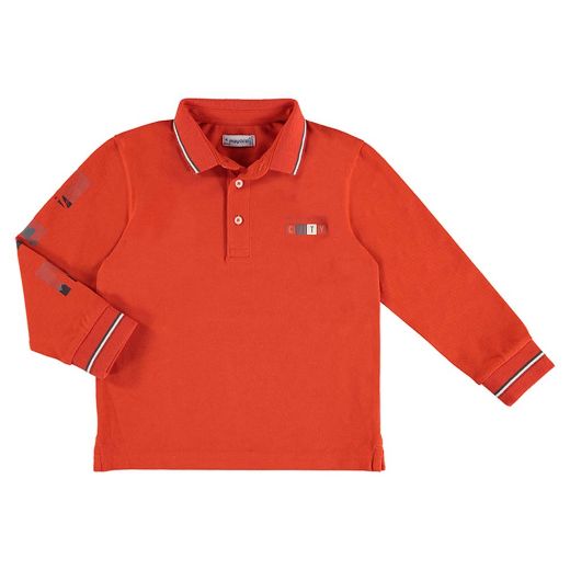 Picture of Mayoral Boys Orange Polo & Grey Pants Set
