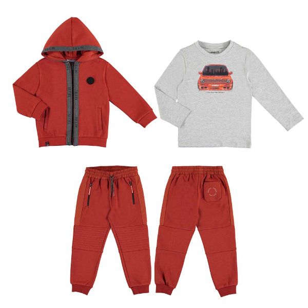 Picture of Mayoral Boys Red 3 Piece Zip Up Tracksuit