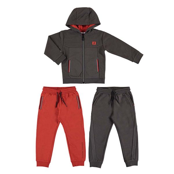 Picture of Mayoral Boys Grey & Red Three Piece Tracksuit