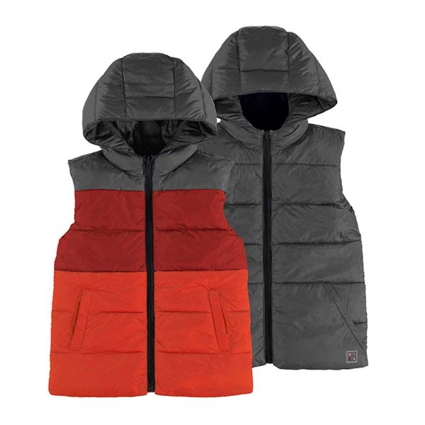 Picture of Mayoral Boys Grey, Orange And Red Reversible Gilet