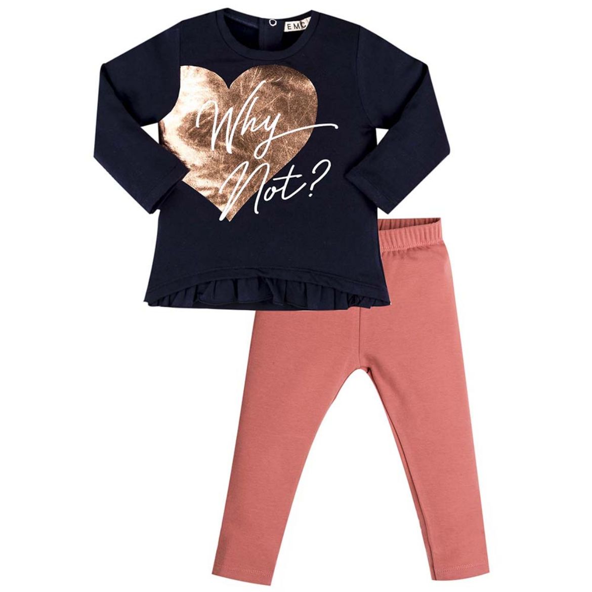 Picture of EMC Girls Navy  & Peach Legging Set