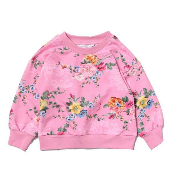 Picture of Monnalisa Girls Pink All Over Flower Sweatshirt