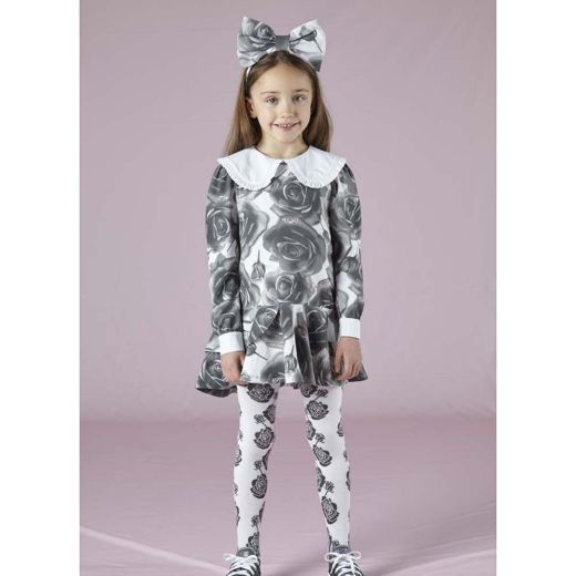 Picture of A Dee Girls 'Trudy' Grey Rose Print Dress