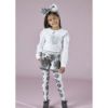 Picture of A Dee Girls White Top And Grey Rose Print Short Set