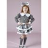 Picture of A Dee Girls Grey Top And Grey Rose Print Skirt Set