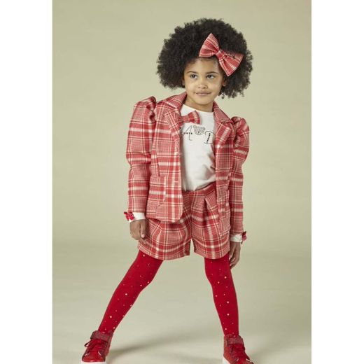 Picture of A Dee Girls 'Morgan' Red Check Blazer