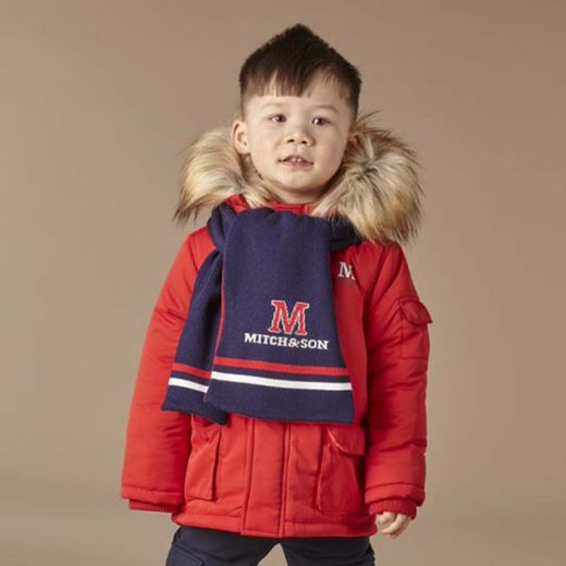 Picture of Mitch & Son Boys 'Findlay' Red Coat With Faux Fur