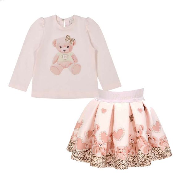 Picture of Monnalisa Baby Girls Teddy Skirt Set
