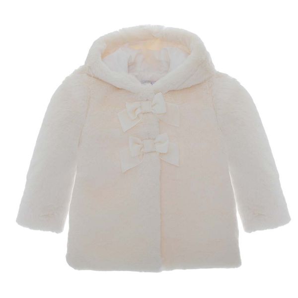 Picture of Patachou Girls Cream Faux Fur Coat