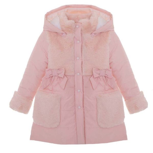 Picture of Patachou Girls Pink Padded Hooded Coat