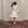Picture of Patachou Girls Pink Dress With Cream Bow & Collar