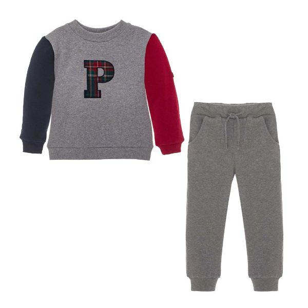 Picture of Patachou Boys Grey, Navy & Red Tracksuit