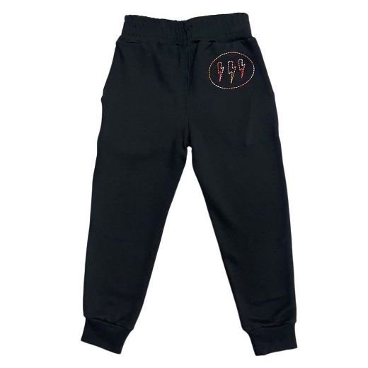 Picture of Neil Barrett Boys Black With Multi Colour Logo Joggers