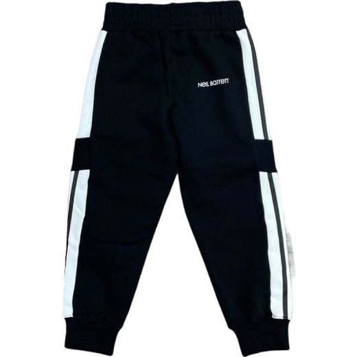 Picture of Neil Barrett Boys Black & White Joggers