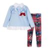 Picture of Balloon Chic Girls Blue & Red Checked Legging Set