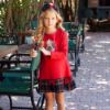 Picture of Balloon Chic Girls Red Tartan Teddy Dress