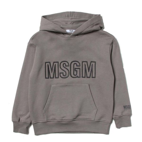 Picture of MSGM Boys Grey Logo Hoody