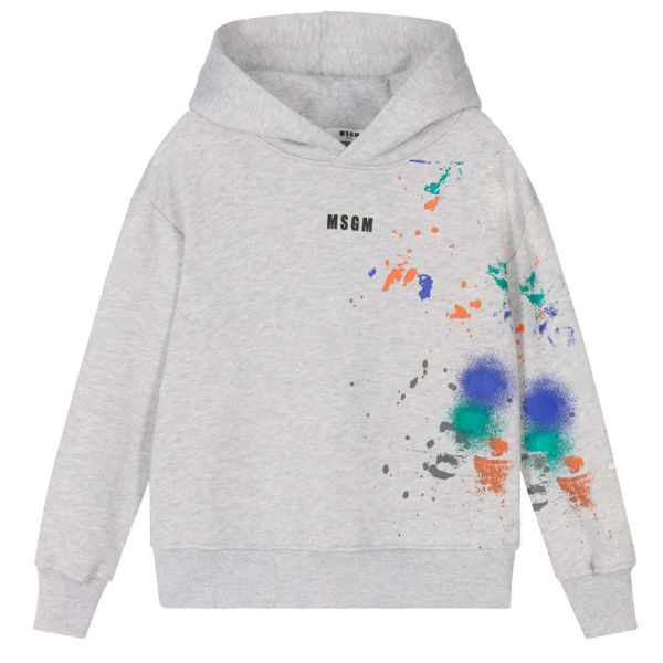 Picture of MSGM Boys Grey Graffiti Hoody