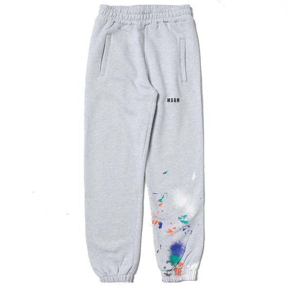 Picture of MSGM Boys Grey Graffiti Joggers