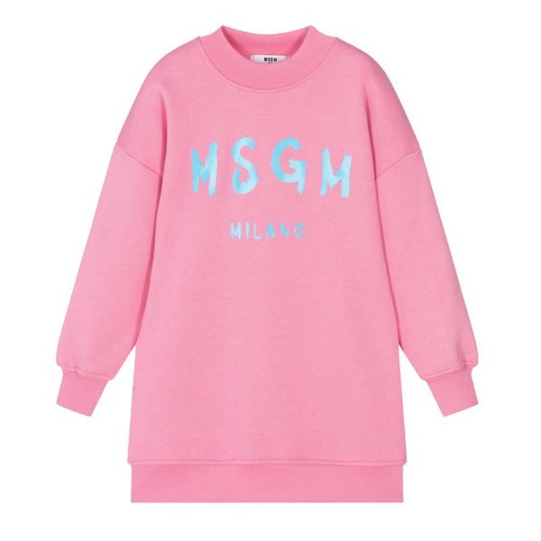 Picture of MSGM Girls Pink Logo Dress