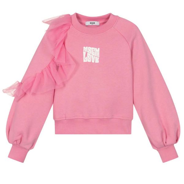Picture of MSGM Girls Pink Frill Jumper