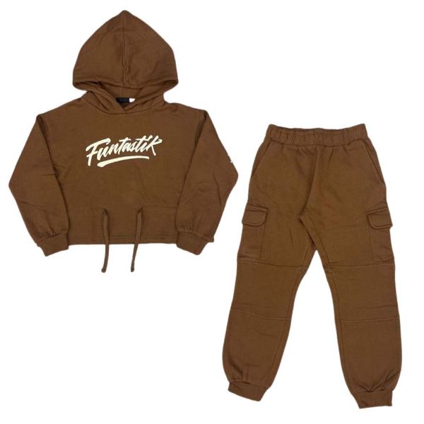 Picture of Fun & Fun Girls Brown Tracksuit