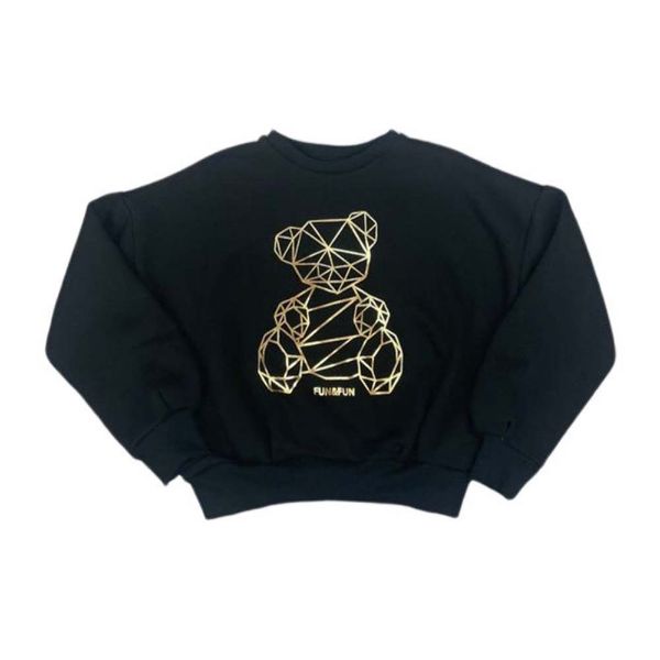 Picture of Fun & Fun Girls Black And Gold Jumper