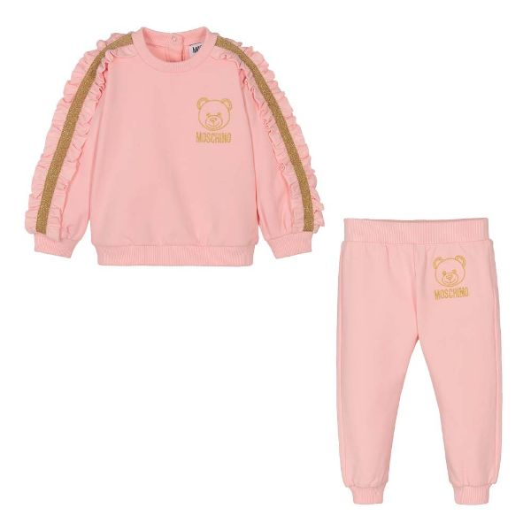 Picture of Moschino Baby Girls Pink & Gold Tracksuit