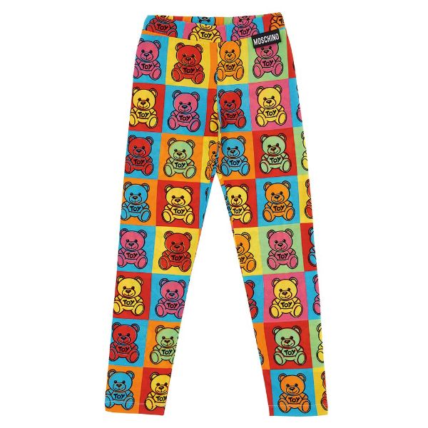Picture of Moschino Girls Multi Colour Bear Logo Leggings