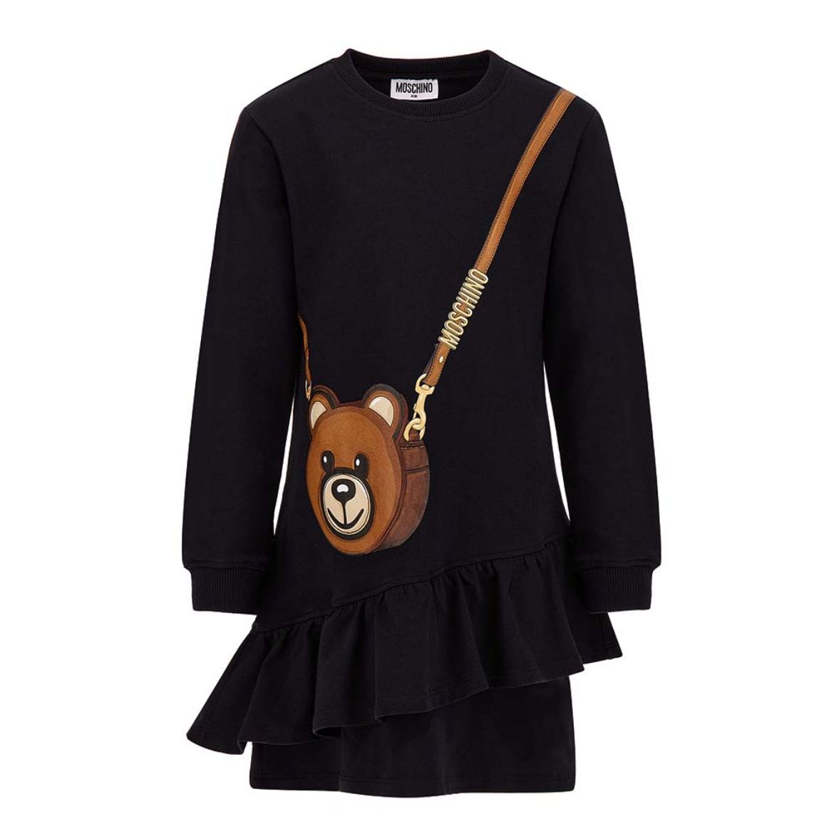 Picture of Moschino Girls Black Teddy Handbag Dress