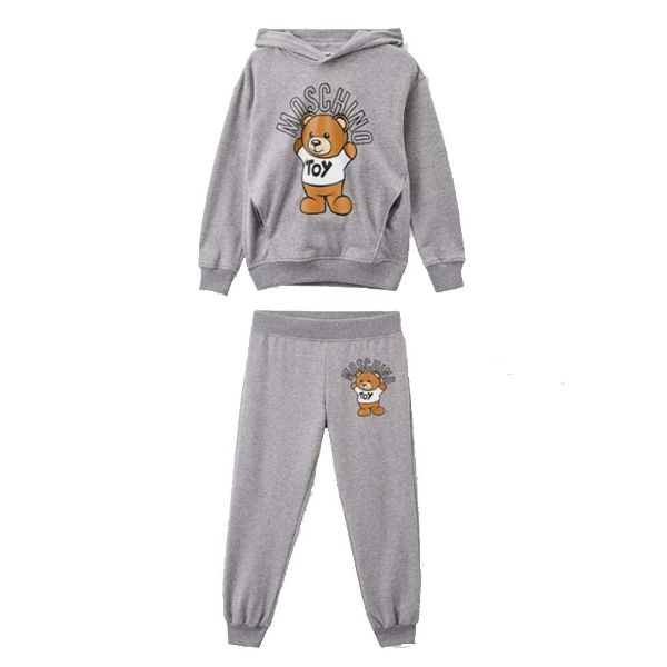 Picture of Moschino Boys Grey Teddy Hoody Tracksuit