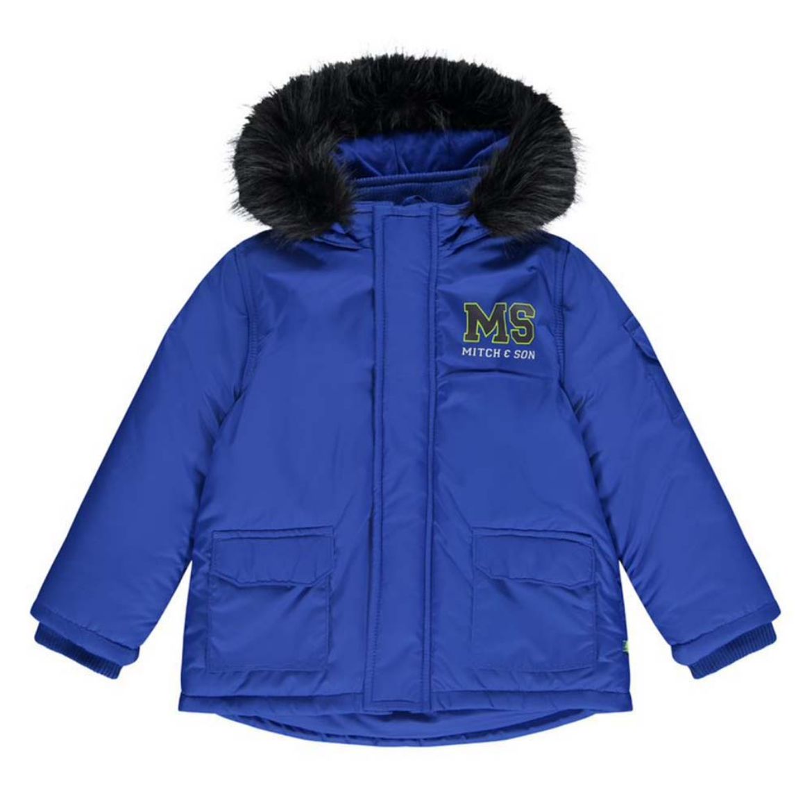 Picture of Mitch & Son Boys 'Greg' Royal Blue Coat With Faux Fur