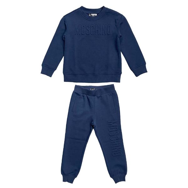 Picture of Moschino Boys Navy Round Neck Tracksuit