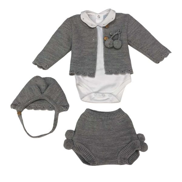 Picture of Sardon Baby Boys Grey Set With Hat