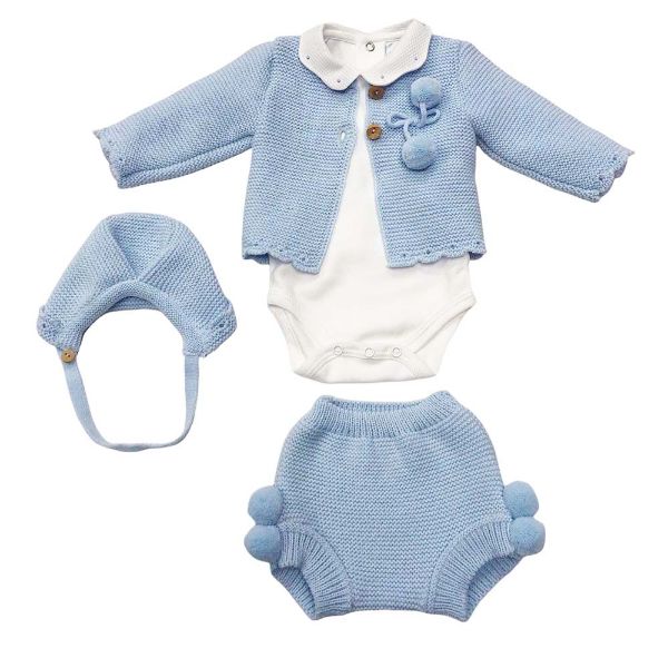 Picture of Sardon Baby Boys Pale Blue Set With Hat