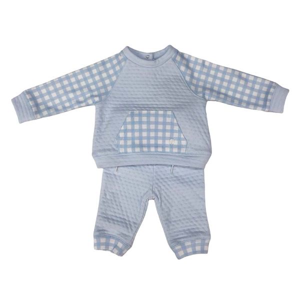 Picture of Patachou Baby Boys Blue Check Tracksuit