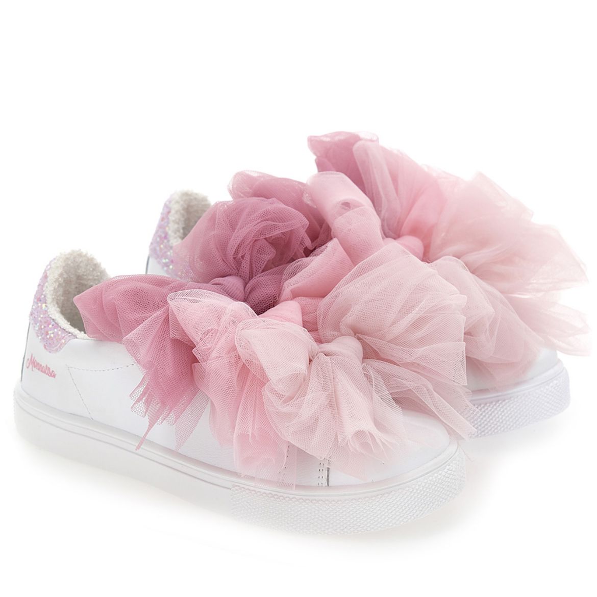 Picture of Monnalisa Girls Rainbow Pink Tulle Trainers