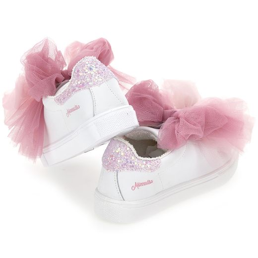 Picture of Monnalisa Girls Rainbow Pink Tulle Trainers