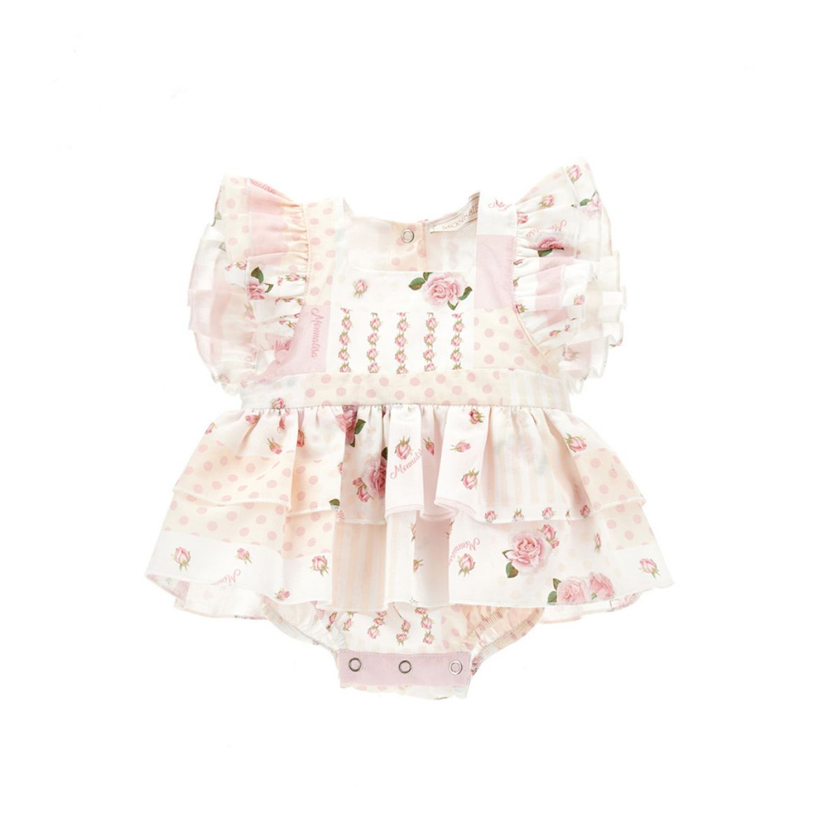 Picture of Monnalisa Baby Girls Pink Rose Romper