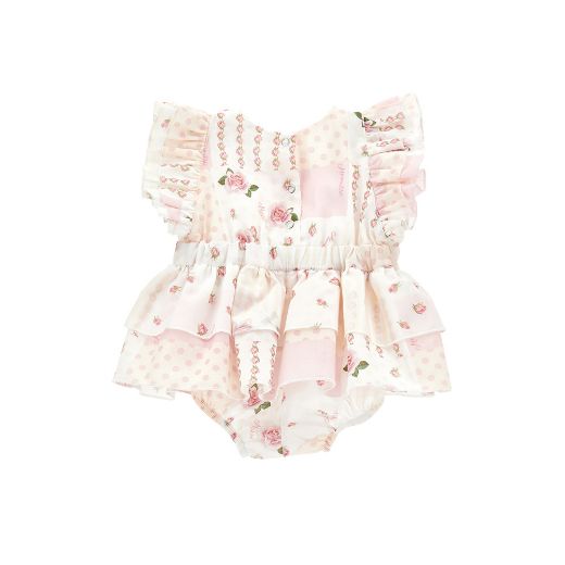 Picture of Monnalisa Baby Girls Pink Rose Romper